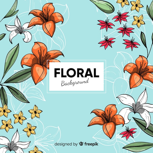 Fundo floral desenhado a mão