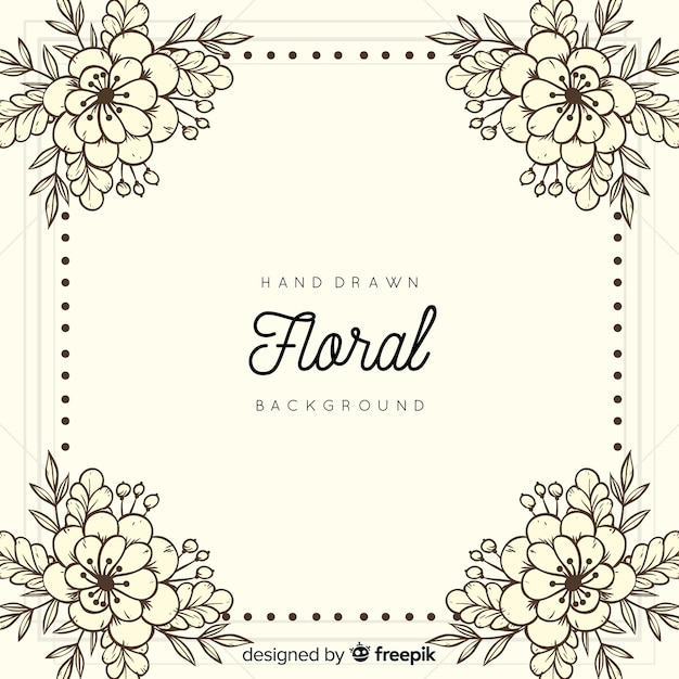 Fundo floral desenhado a mão