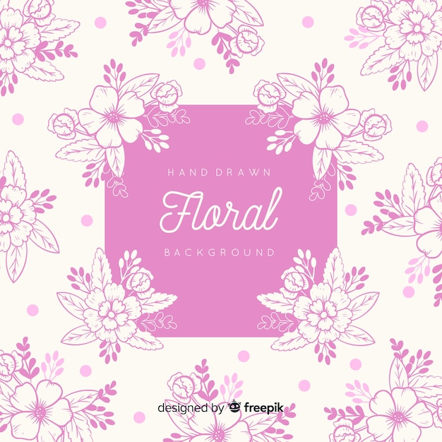 Vetor grátis fundo floral desenhado a mão