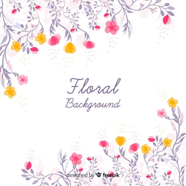 Fundo floral desenhado a mão