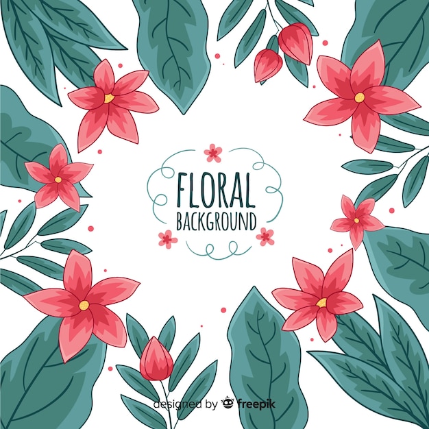 Fundo floral desenhado a mão