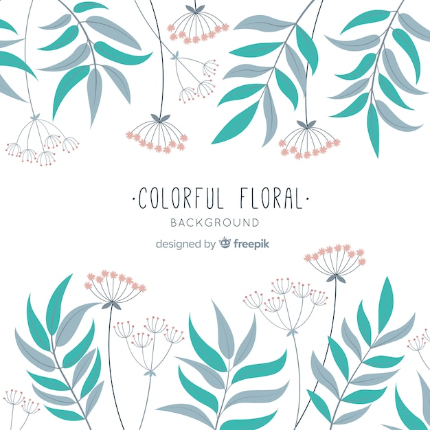 Fundo floral desenhado a mão