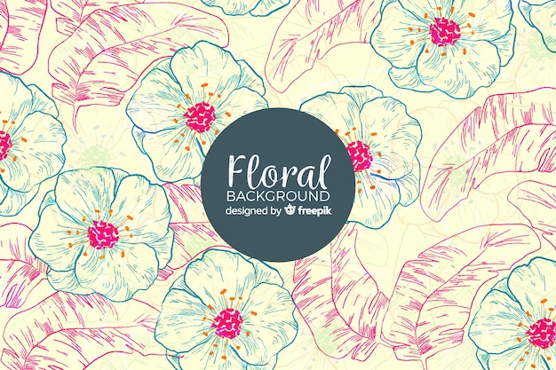 Fundo floral desenhado à mão