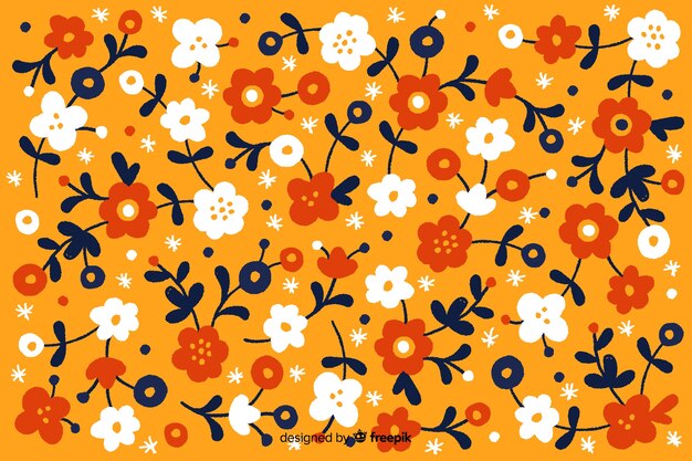 Fundo floral desenhado a mão