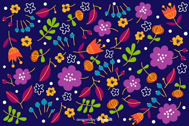 Fundo floral desenhado a mão