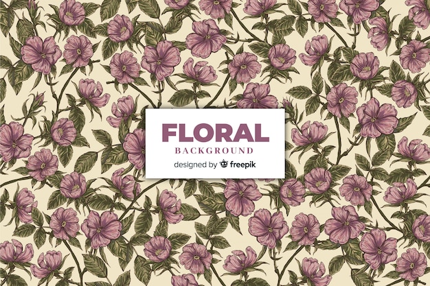 Vetor grátis fundo floral desenhado a mão