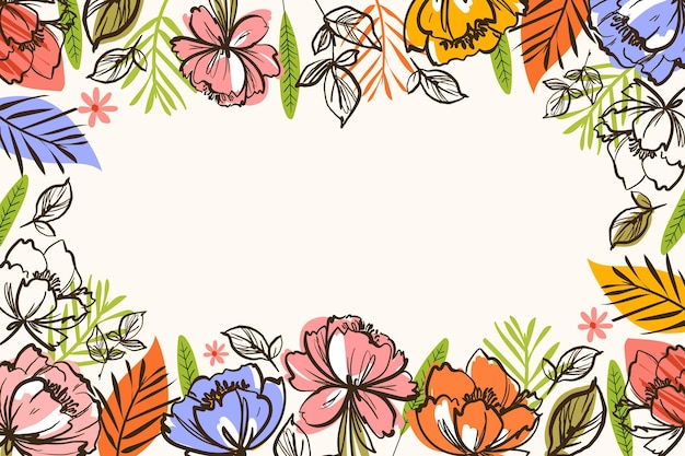 Fundo floral desenhado à mão