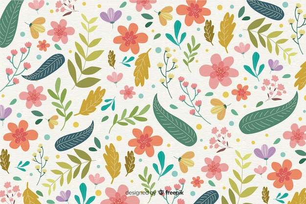 Fundo floral desenhado a mão