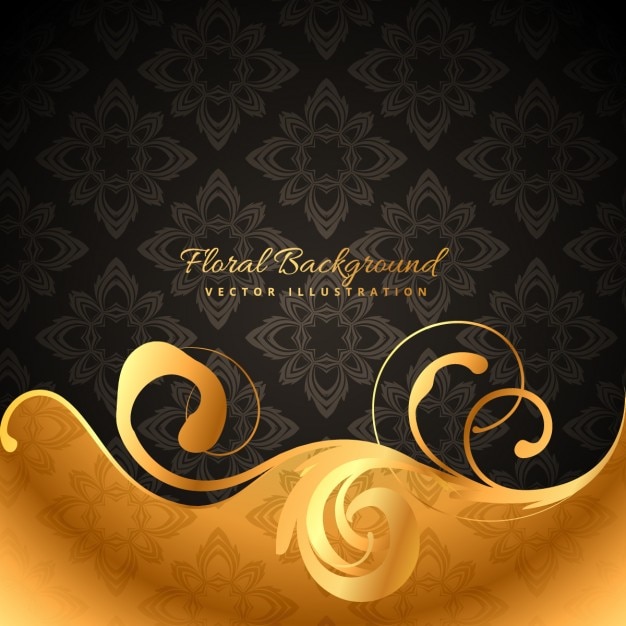 Fundo floral dourado