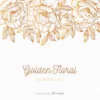 Vetor grátis fundo floral dourado