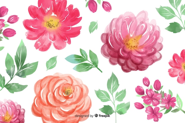 Fundo floral em aquarela