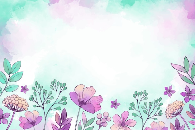 Vetor grátis fundo floral em aquarela