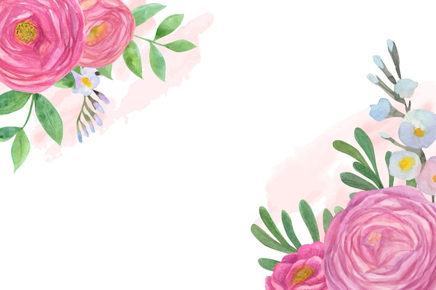 Fundo floral em aquarela