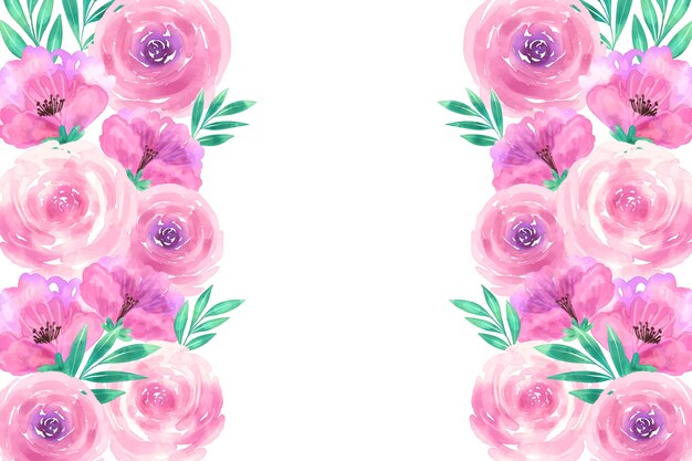 Fundo floral em aquarela