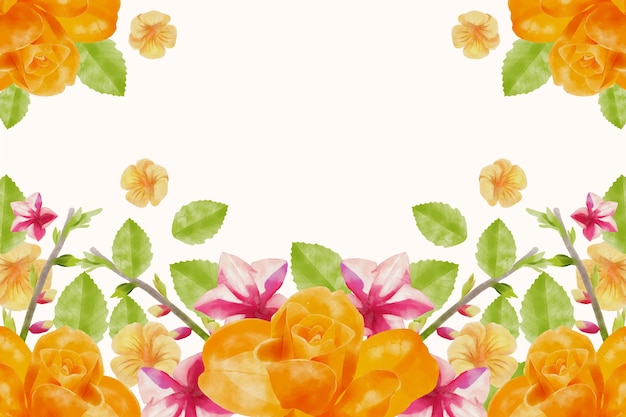 Fundo floral em aquarela