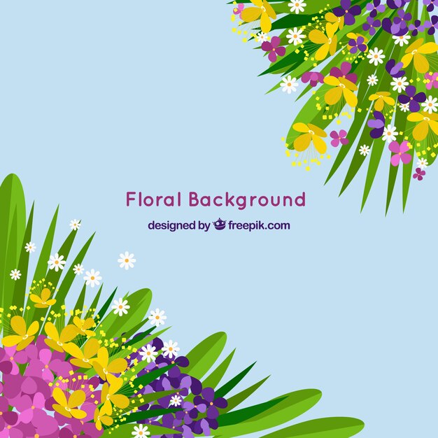 Fundo floral em estilo desenhado a mão