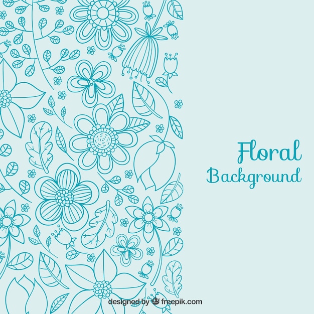 Fundo floral em tons de azul