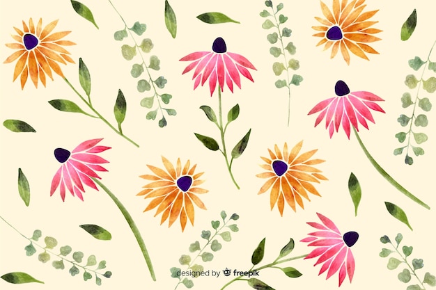 Fundo floral estilo aquarela