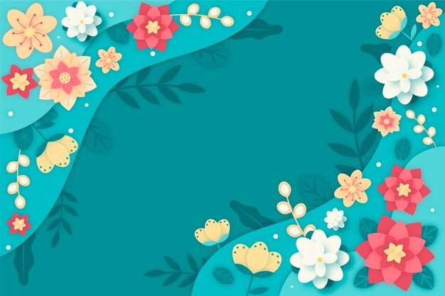 Fundo floral estilo papel