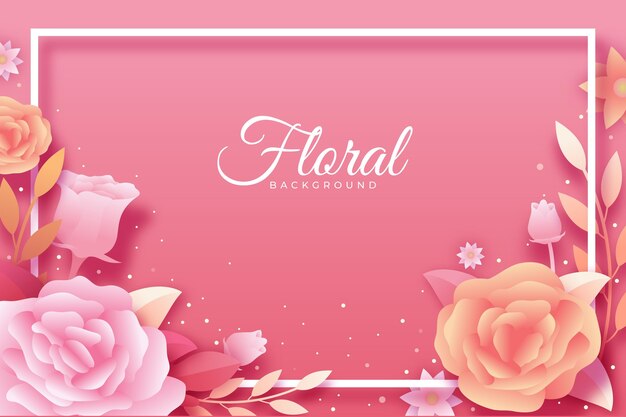 Fundo floral estilo papel
