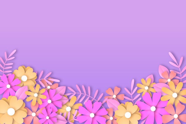 Fundo floral estilo papel