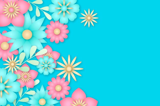 Fundo floral estilo papel