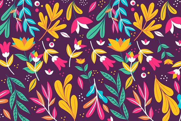 Fundo floral exótico com folhas