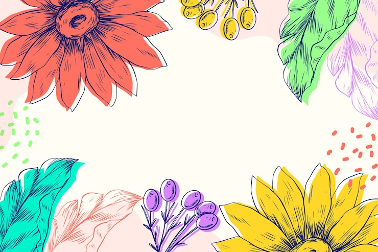 Vetor grátis fundo floral gravado desenhado à mão