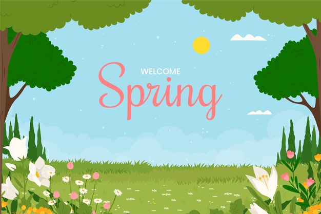 Fundo floral plano para a primavera