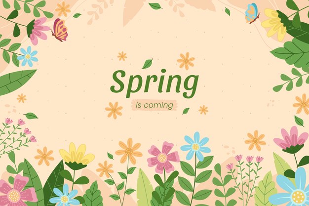 Fundo floral plano para a primavera