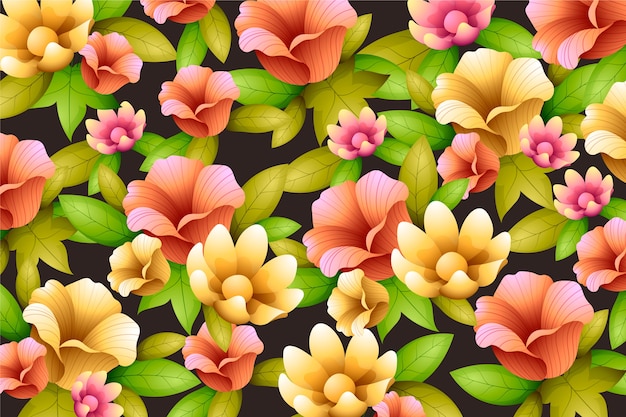 Fundo floral realista pintado à mão