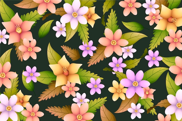 Fundo floral realista pintado à mão