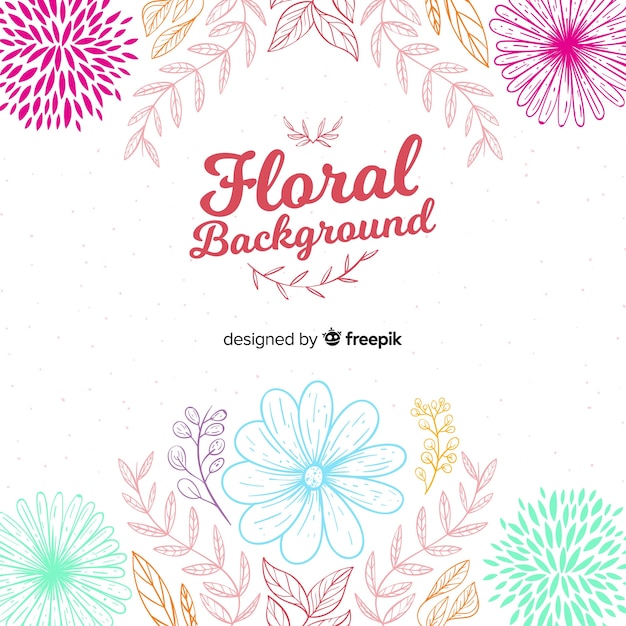 Vetor grátis fundo floral simples mão desenhada