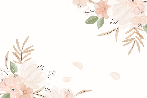 Fundo floral vintage em aquarela