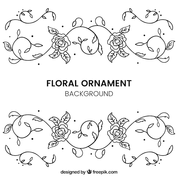 Vetor grátis fundo florido ornamental desenhado à mão