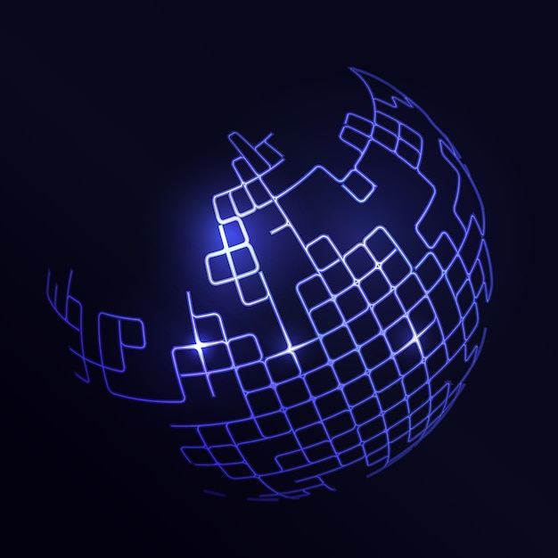 Vetor grátis fundo futurista com um globo azul abstrato