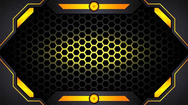 Banner de jogos offline com fundo preto hexagonal