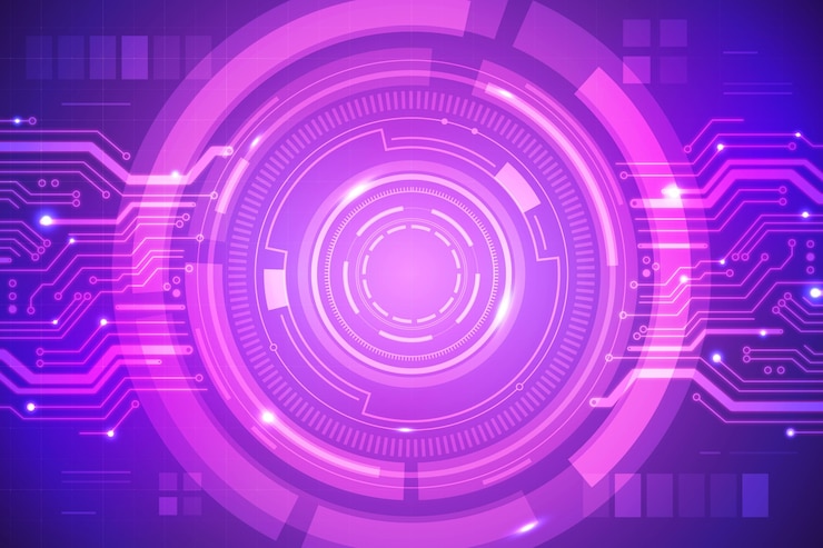 Vetor grátis fundo futurista de tecnologia gradiente