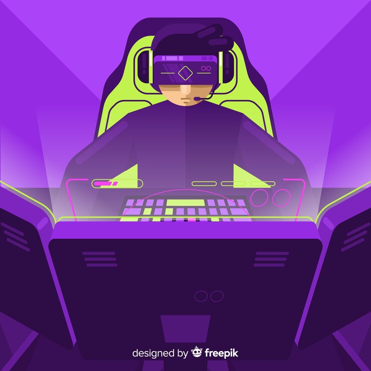 Vetor grátis fundo futurista de um computador gamer