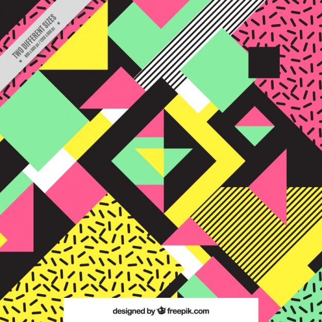 Fundo geométrico no estilo Memphis