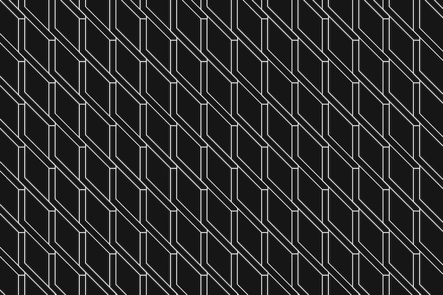 Fundo geométrico preto, vetor de design simples de padrão abstrato