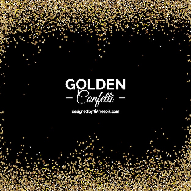 Fundo golden confetti em estilo realista