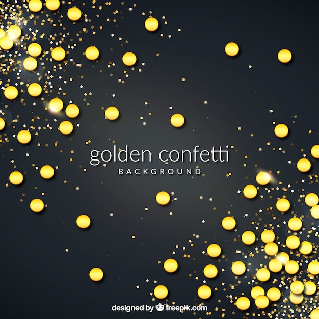 Vetor grátis fundo golden confetti