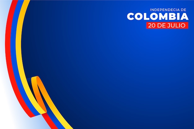 Vetor grátis fundo gradiente 20 de julio com cores da bandeira colombiana