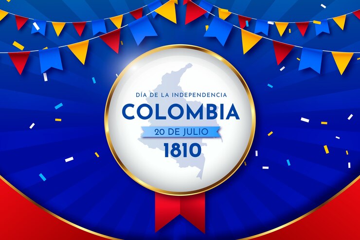 Vetor grátis fundo gradiente 20 de julio com estamenha
