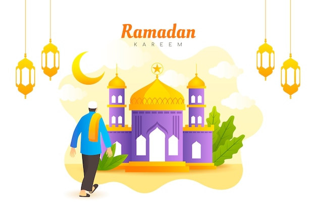 Vetor grátis fundo gradiente de ramadan kareem