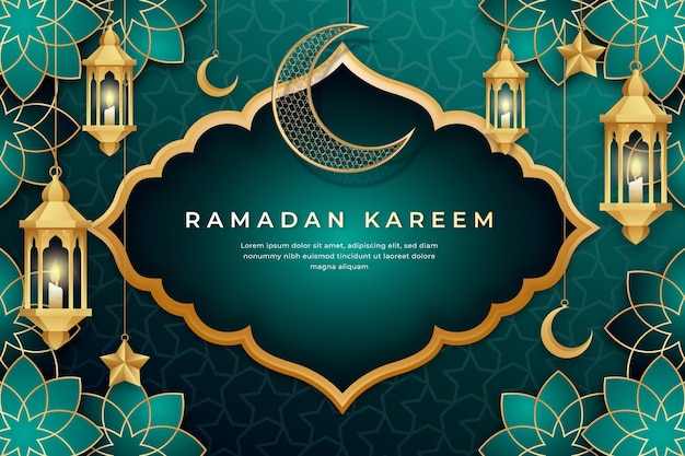 Fundo gradiente de ramadan kareem