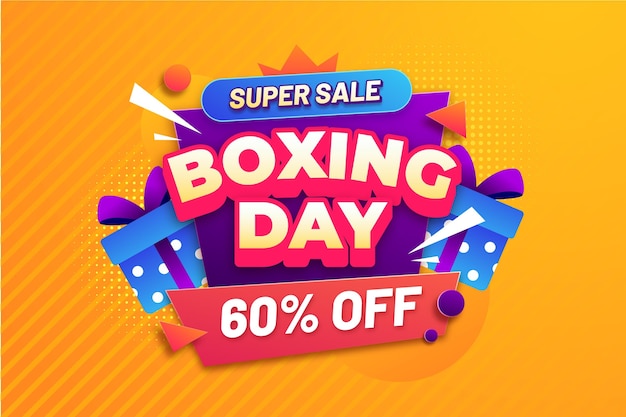 Fundo gradiente de venda de boxing day