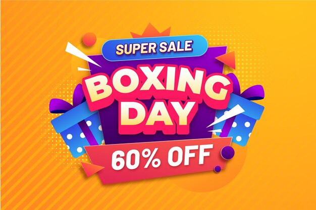 Fundo gradiente de venda de boxing day