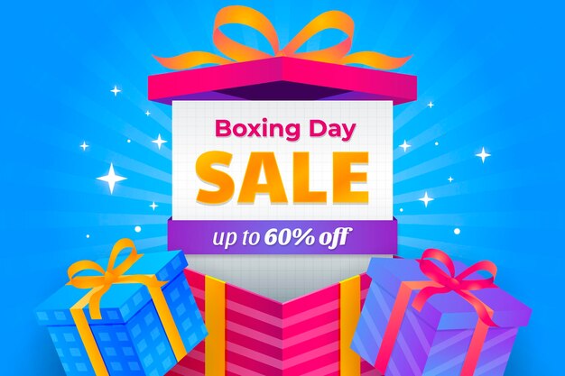 Fundo gradiente de venda de boxing day
